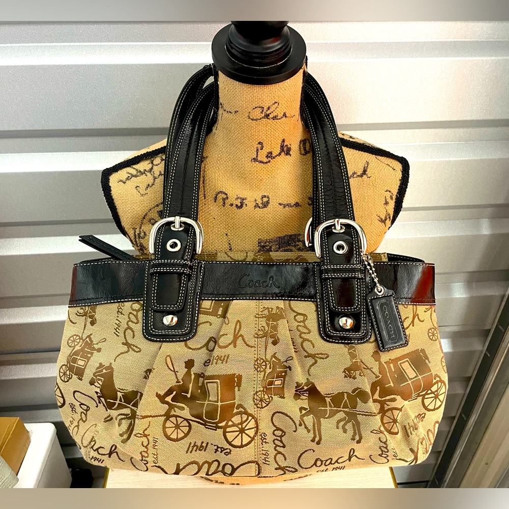 COACH JACQUARD HORSE 🐎 & CARRIAGE 😍 Y2K JERSEY SHORE 🪩ERA LEGACY NWOT PURSE